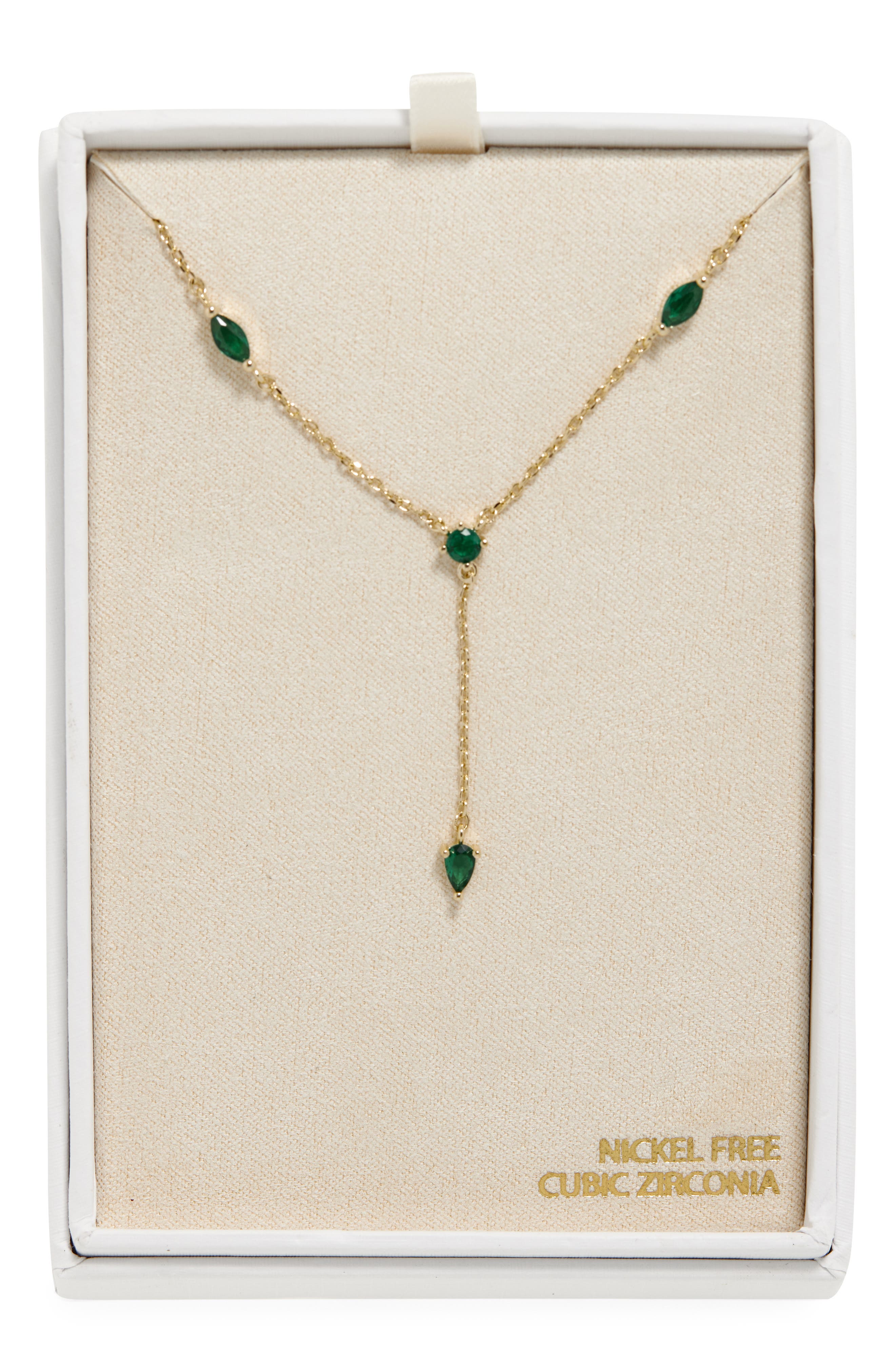 NORDSTROM RACK Cubic Zirconia Station Y-Necklace