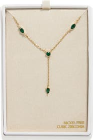 NORDSTROM RACK Cubic Zirconia Station Y-Necklace
