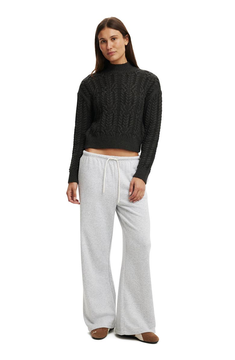 Cotton On Women's Boxy Mock Neck Knit Sweater, Alternate, color, Charcoal Marle