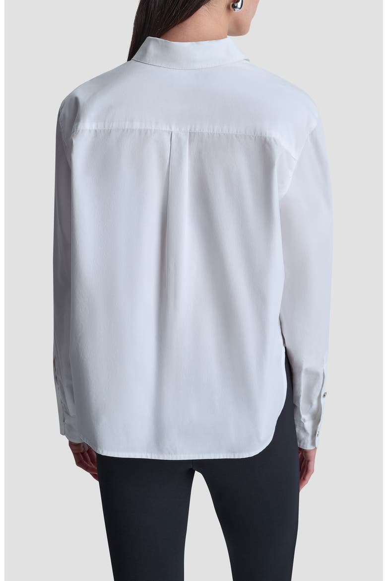 Patch Detail Cotton Button-Up Shirt, Alternate, color, WHITE