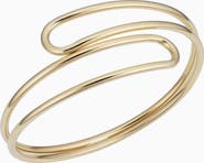 Oradina 14K Yellow Gold Avant-Garde Wrap Cuff