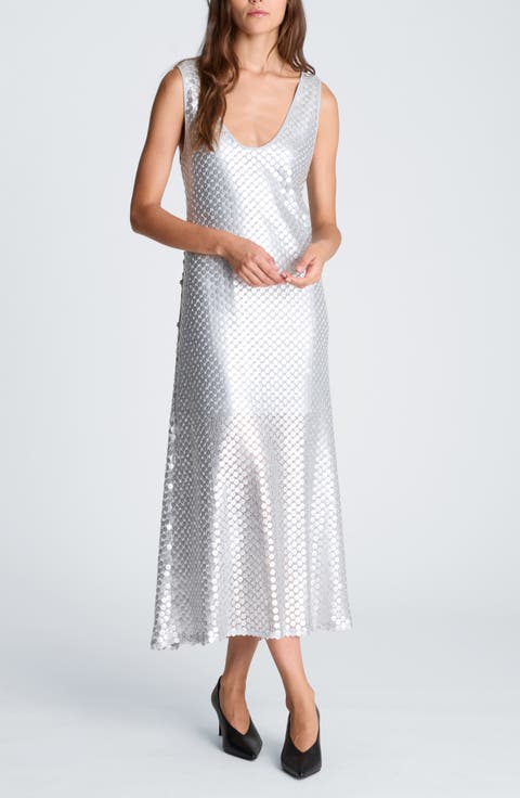 Sequin Tank Slip Midi Dress
