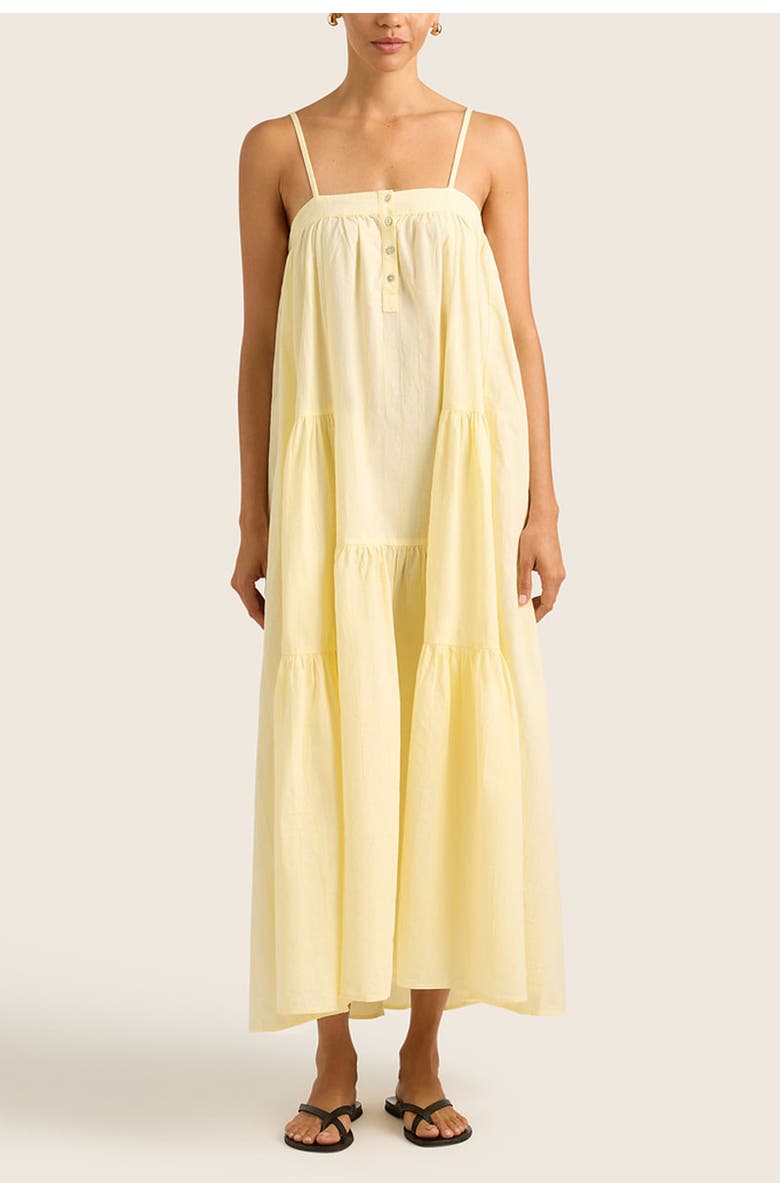 HOPE AND MAY Nia Cotton Linen Maxi Strappy Dress, Main, color,