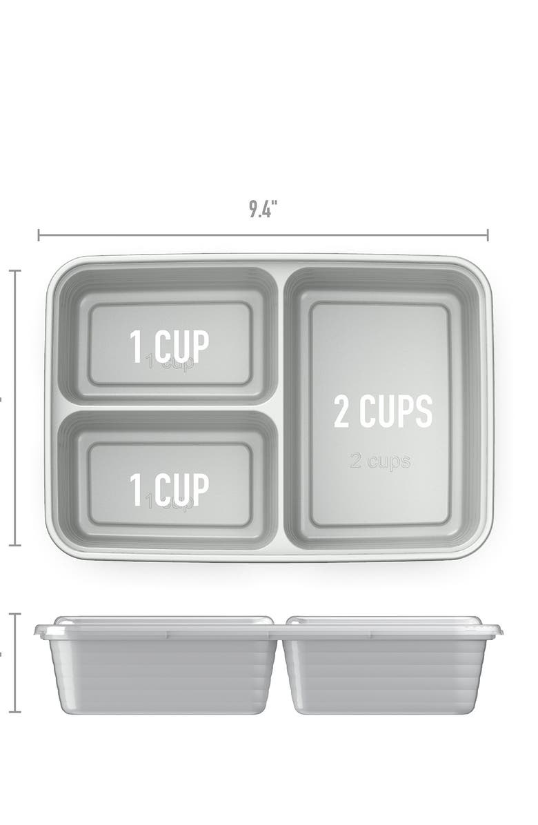 BENTGO Prep 3-Compartment Container - 10 Pack - Silver, Alternate, color, Silver