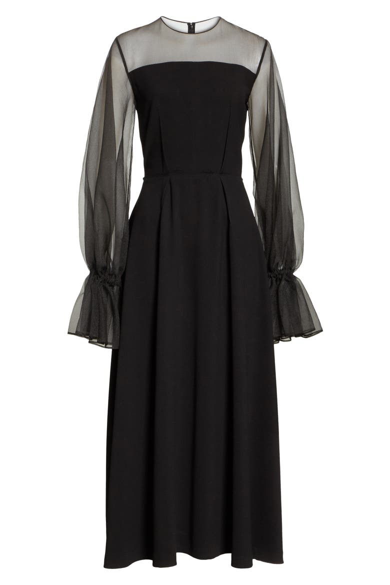 Lois Organza Dress, Alternate, color, BLACK