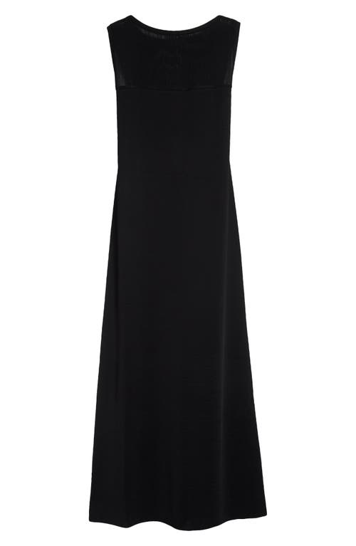 Khaite Ruslan Fringe Yoke Sleeveless Column Gown In Black