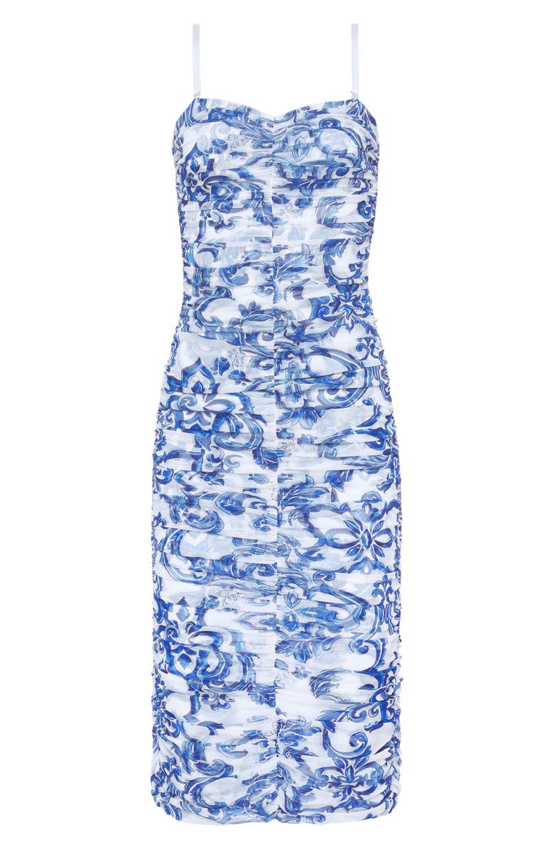 L'AGENCE Caprice Convertible Strapless Ruched Midi Dress, Alternate, color,