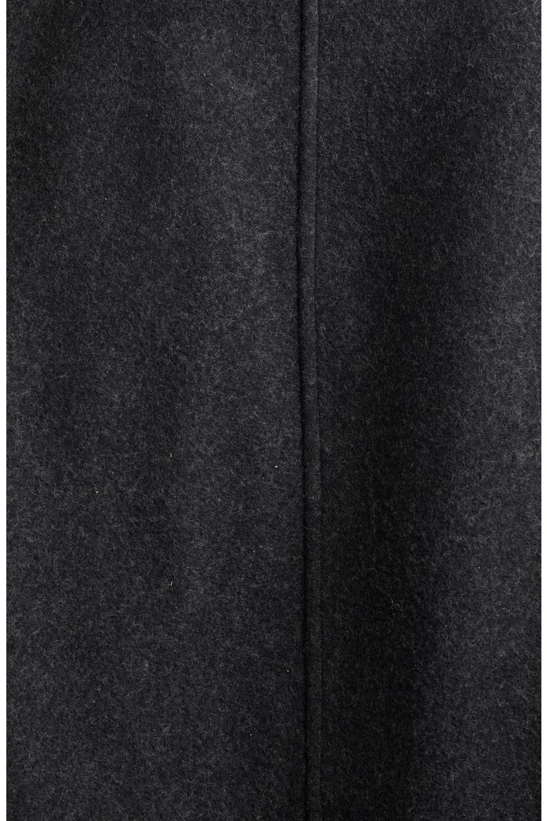 Collarless Felted Wool Blend Coat, Alternate, color, CHARCOAL MELANGE