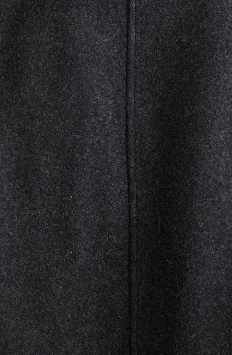 Collarless Felted Wool Blend Coat