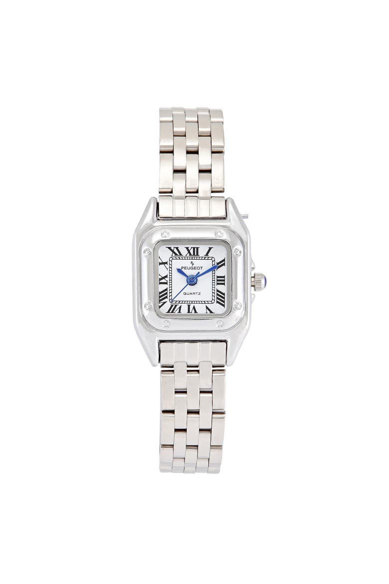 Sleek Panther Square Bracelet Watch- 20x22MM, Main, color, Silver