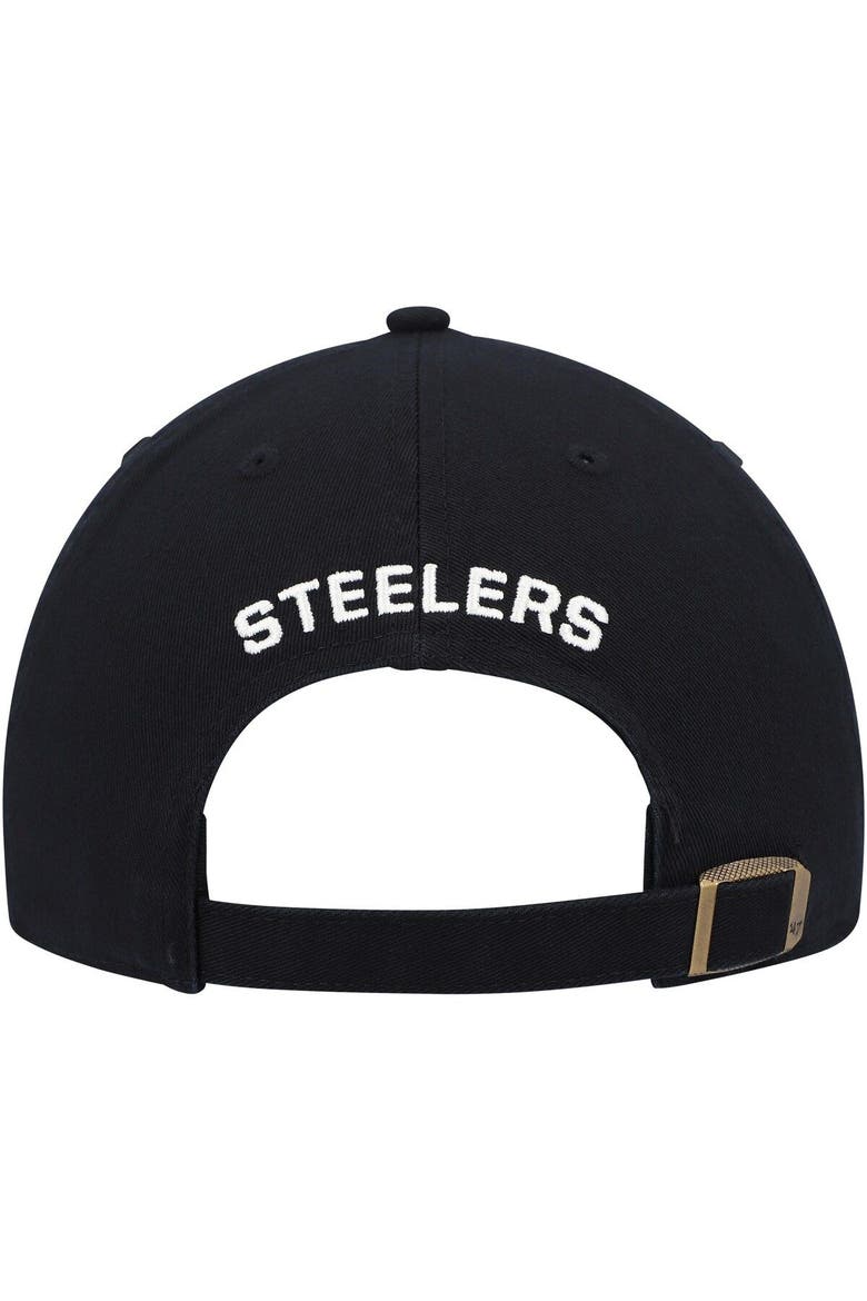 Women's '47 Black Pittsburgh Steelers Finley Clean Up Adjustable Hat, Alternate, color, Black