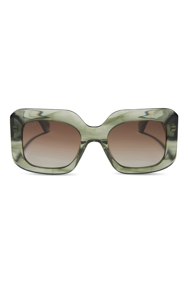 Giada 52mm Polarized Square Sunglasses, Main, color, COOL MATCHA / BROWN GRADIENT