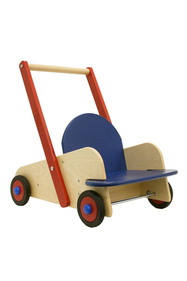 Walker Wagon Push Toy, Main, color, BROWN/ RED AND BLUE