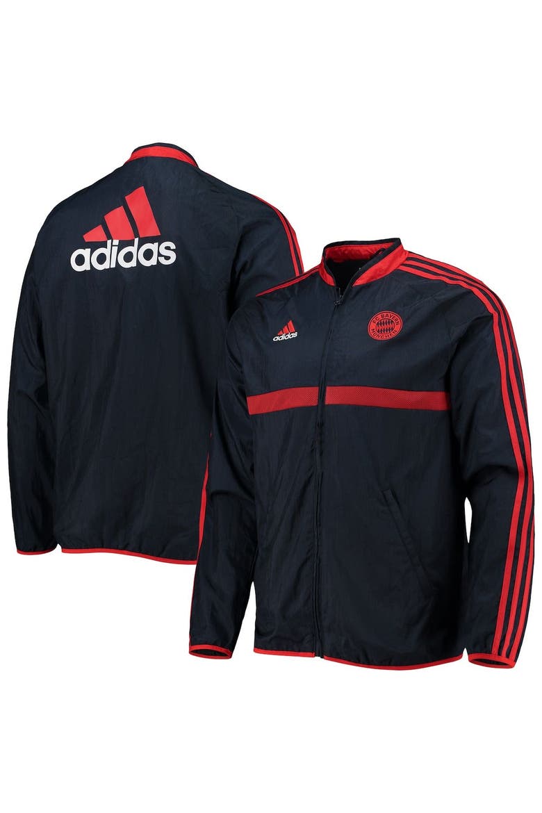 Men's adidas Navy Bayern Munich Icons Woven Full-Zip Jacket, Alternate, color, Navy