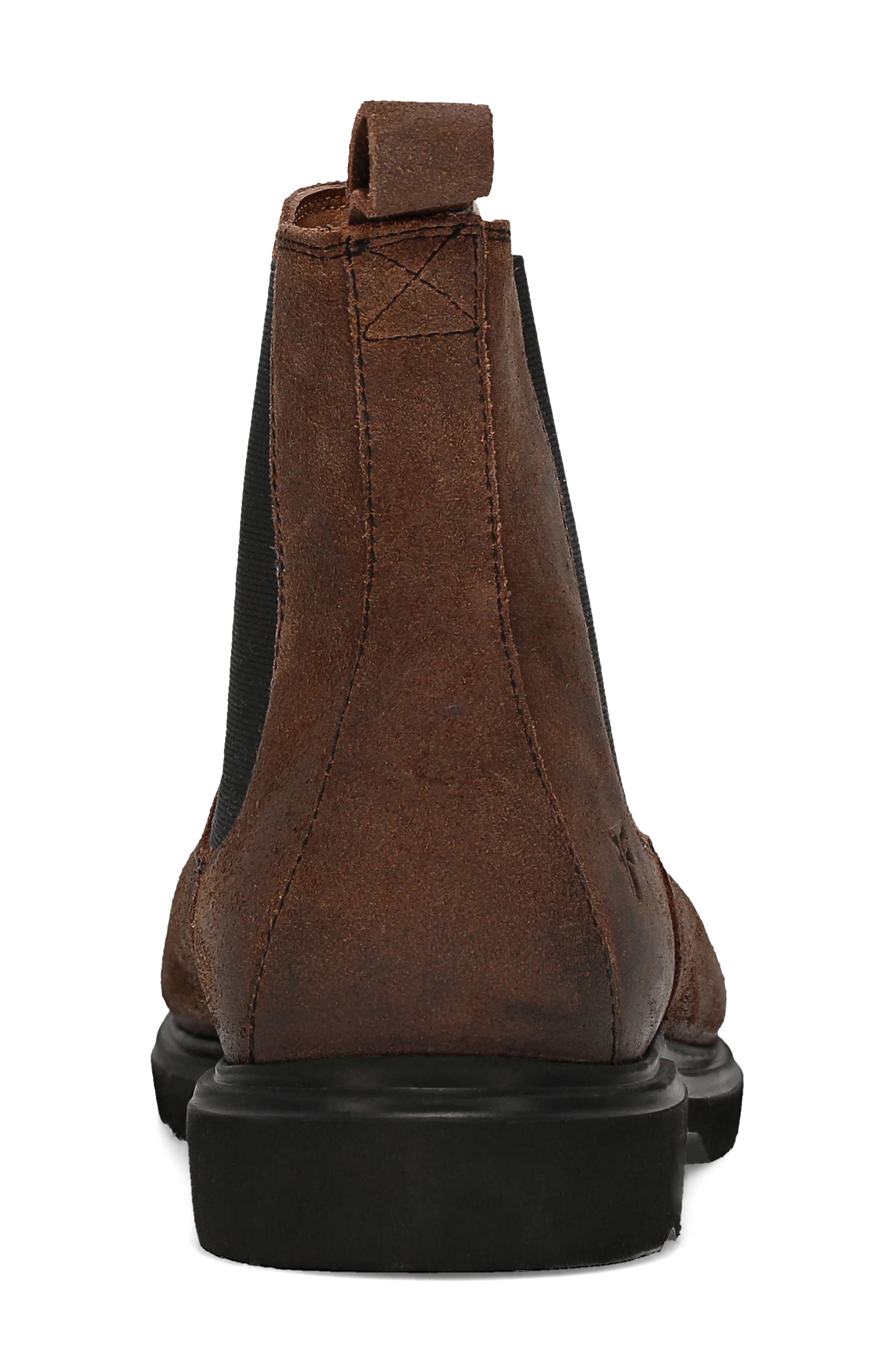 Frye Connor Suede Chelsea Boot, Alternate, color, Dark Walnut