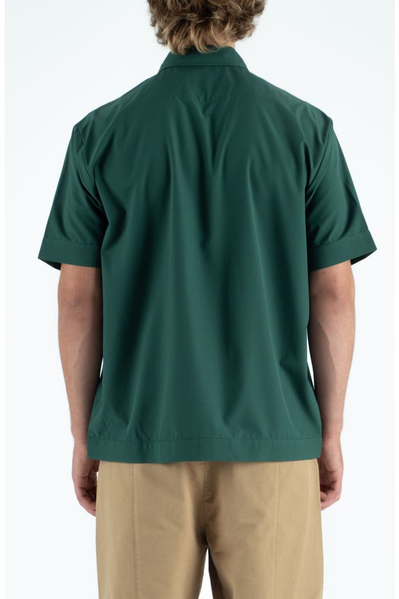 Educate Graphic Short Sleeve Button-Up Shirt, Alternate, color, GREEN