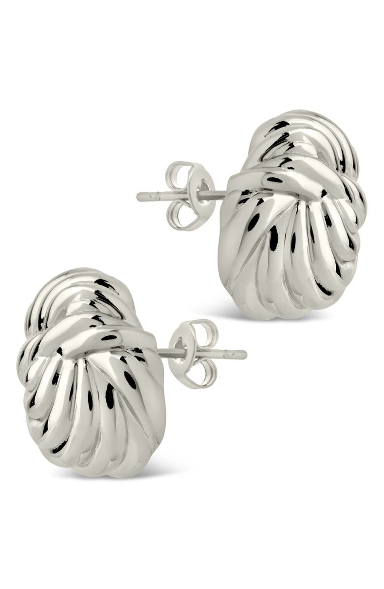 Sterling Forever Brioche Twist Stud Earrings, Alternate, color, 
