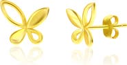 Donatello Gian Sterling Silver Gold Plated Butterfly Studs