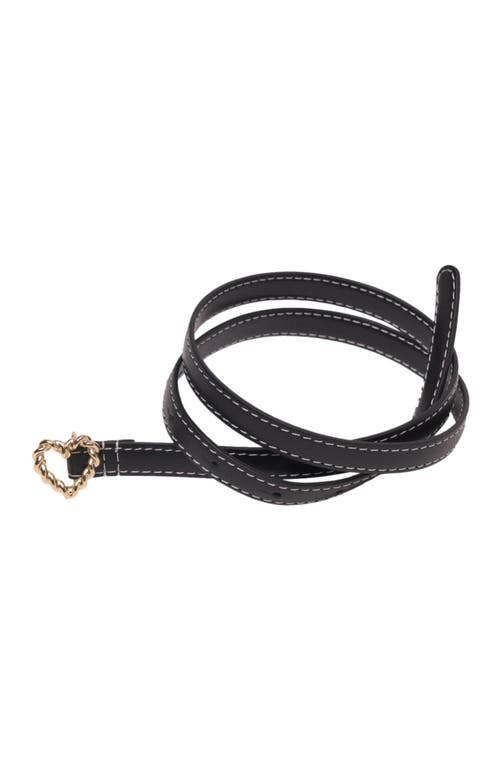 Maje Slim Heart Belt In Black