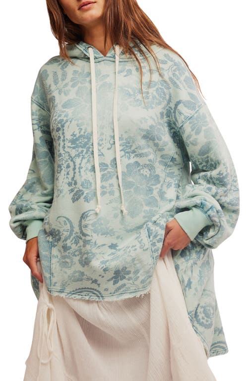 Free People Magpie Cotton High-low Hoodie In Ice Combo