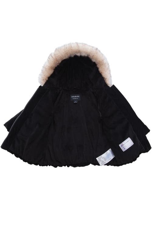 Rokka&rolla Kids' Luxe Bow Puffer Coat In Black