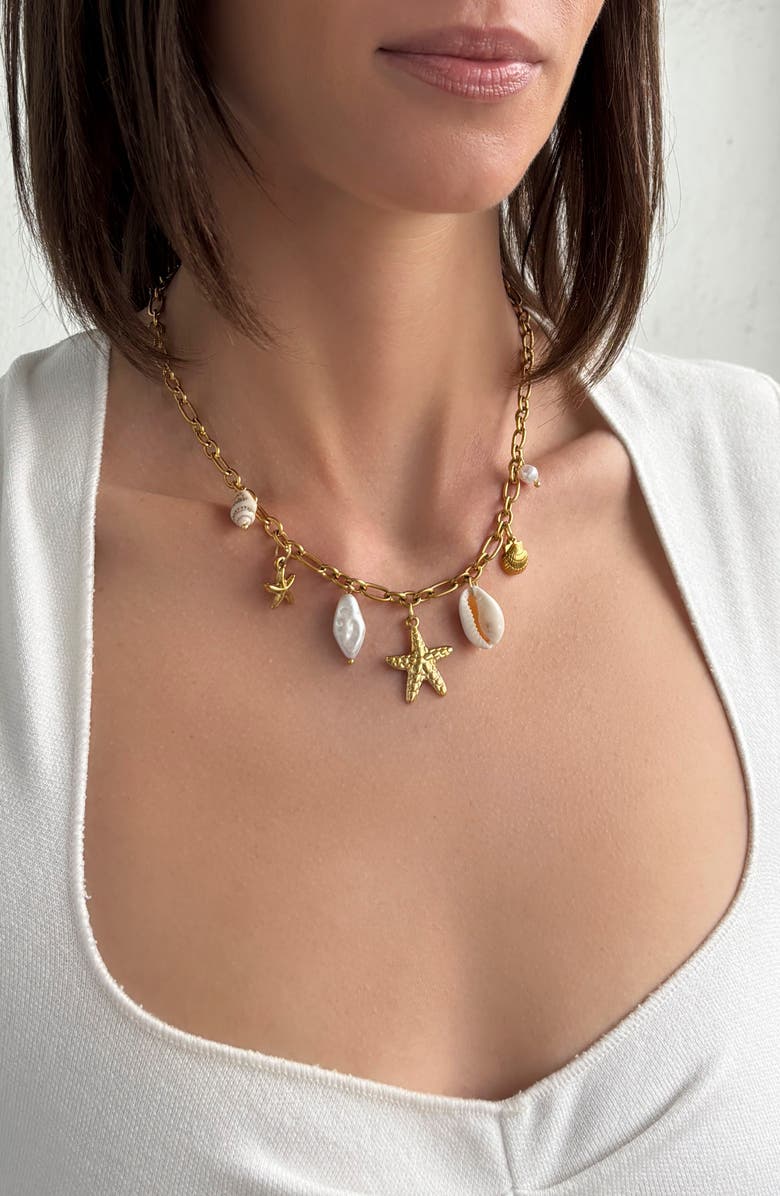 Adornia Assorted Shaker Charm Necklace, Alternate, color, 