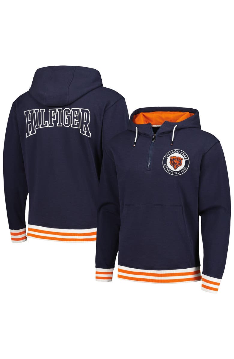 Tommy Hilfiger Men's Tommy Hilfiger Navy Chicago Bears Aaron Quarter-Zip Hoodie, Main, color, Navy