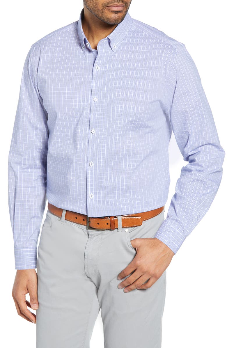 Cutter & Buck Soar Classic Fit Windowpane Check Shirt, Main, color, Chelan