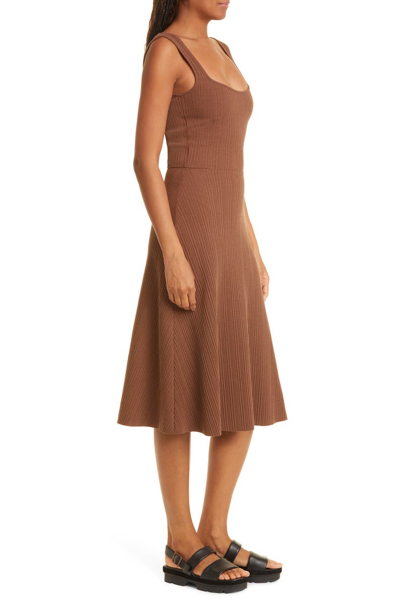 Vince Ribbed Sweetheart Neck Tank Dress, Alternate, color, Hazelnut