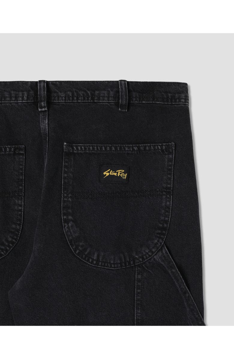 STAN RAY 80s Tapered Leg Cotton Denim Denim Painter Pants, Alternate, color, Stonewashed Black Denim