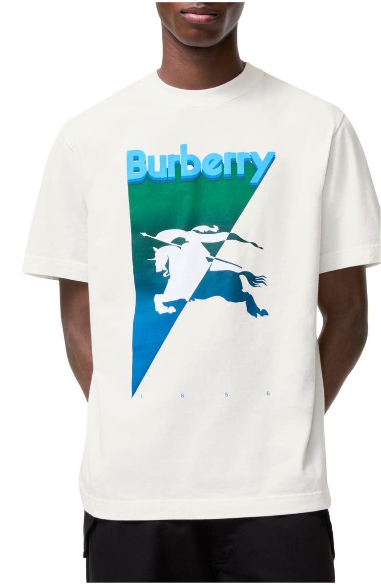 Burberry EKD Cotton T-shirt, Main, color, Chalk White