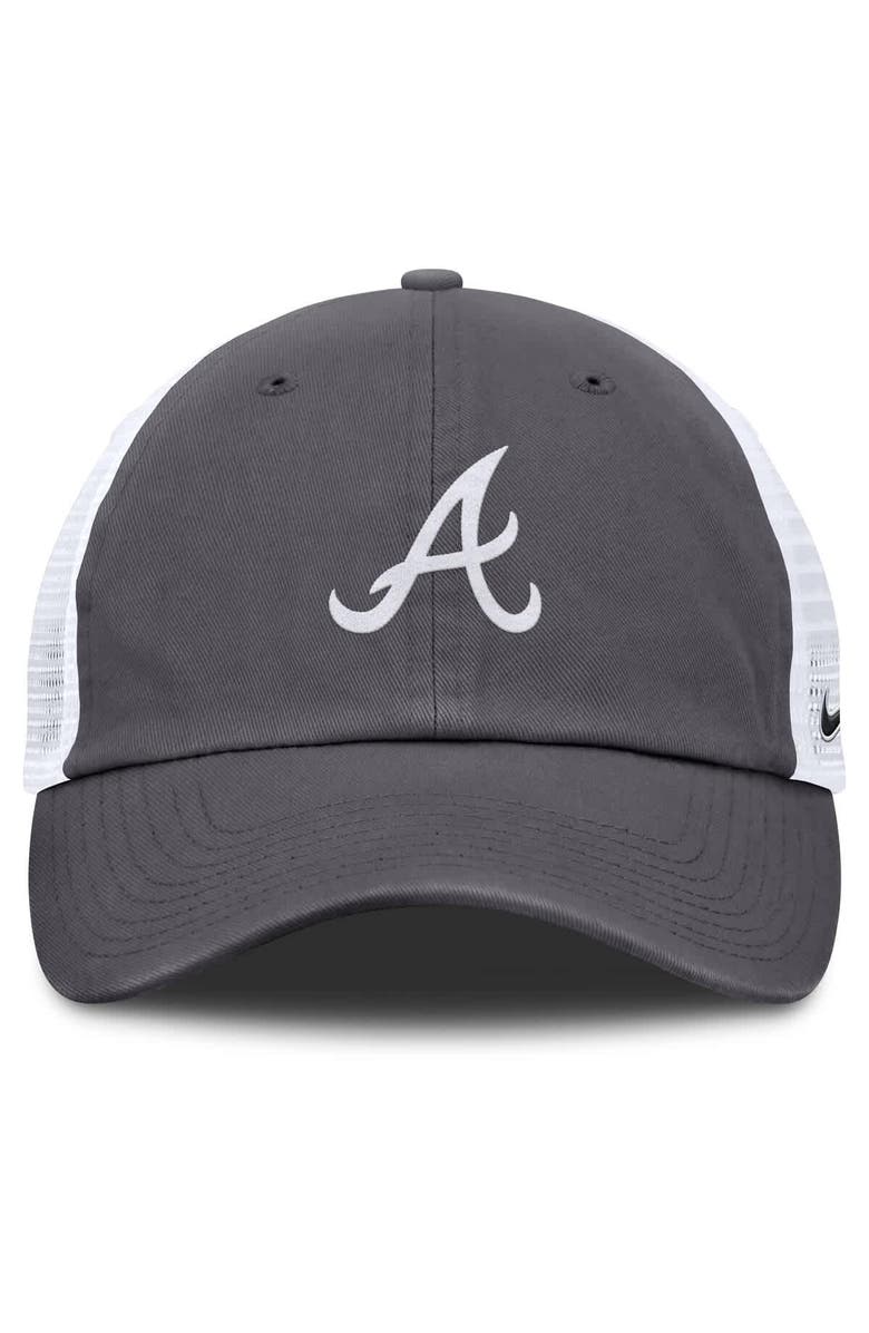 Nike Men's Nike Gray Atlanta Braves Adjustable Trucker Hat, Alternate, color, 