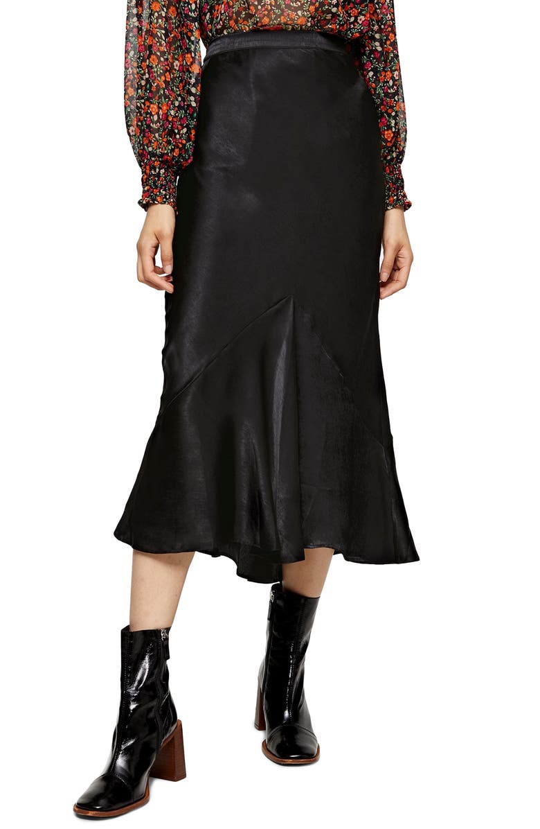 Topshop Flounce Midi Skirt, Main, color,