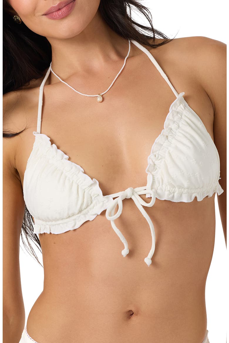 Darling Daisy Loveland Triangle Bikini Top, Alternate, color, WHITE