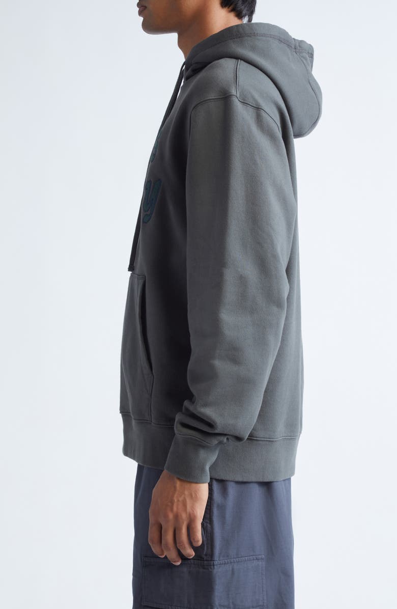 PALMES Society Logo Appliqué Hoodie, Alternate, color, Charcoal