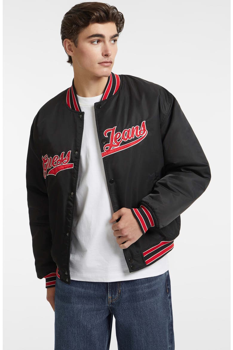 GJ Patch Bomber Jacket, Alternate, color, BLACK