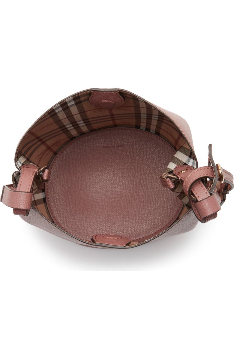Burberry Small Lorne Leather Bucket Bag, Alternate, color,