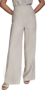 Donna Karan New York Linen Blend Wide Leg Pants