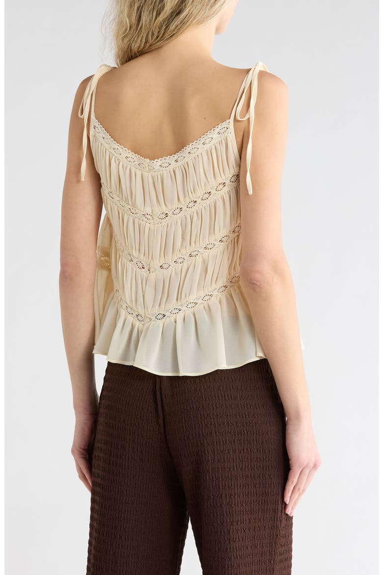 Lace Trim Tiered Tank, Alternate, color, CREME