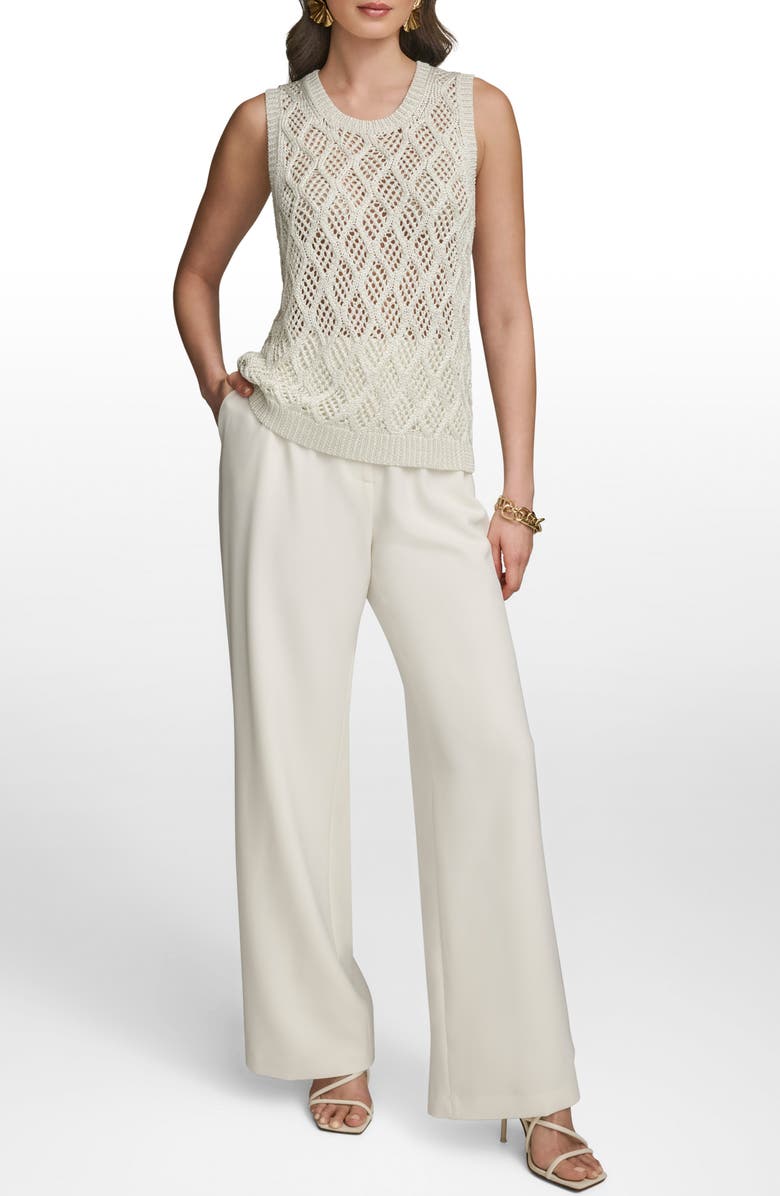 Donna Karan New York Diamond Pattern Sleeveless Sweater, Alternate, color, 