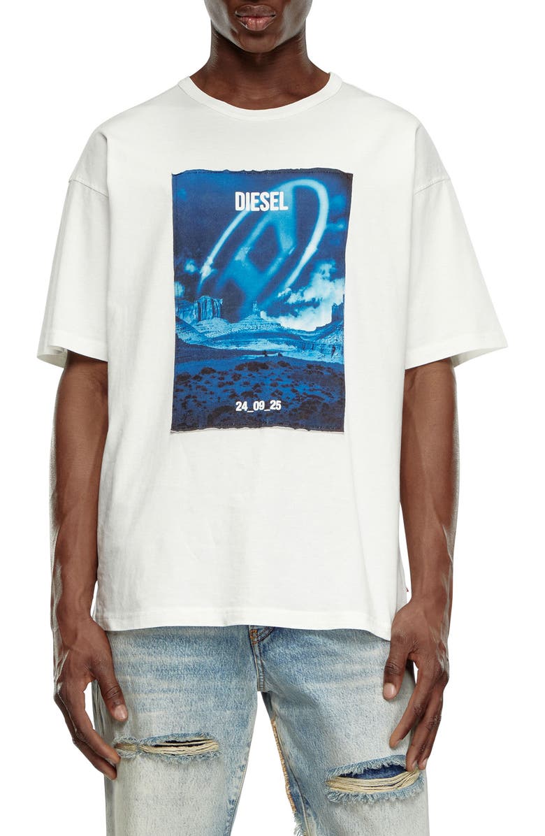DIESEL<sup>®</sup> Cotton Jersey Graphic T-Shirt, Main, color, 