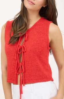 Blu Pepper Front Tie Cardigan Vest