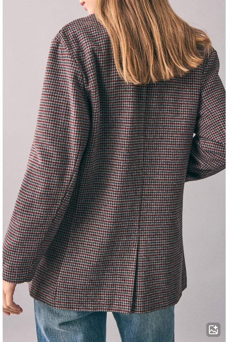 Houndstooth Check Blazer, Alternate, color, GREY