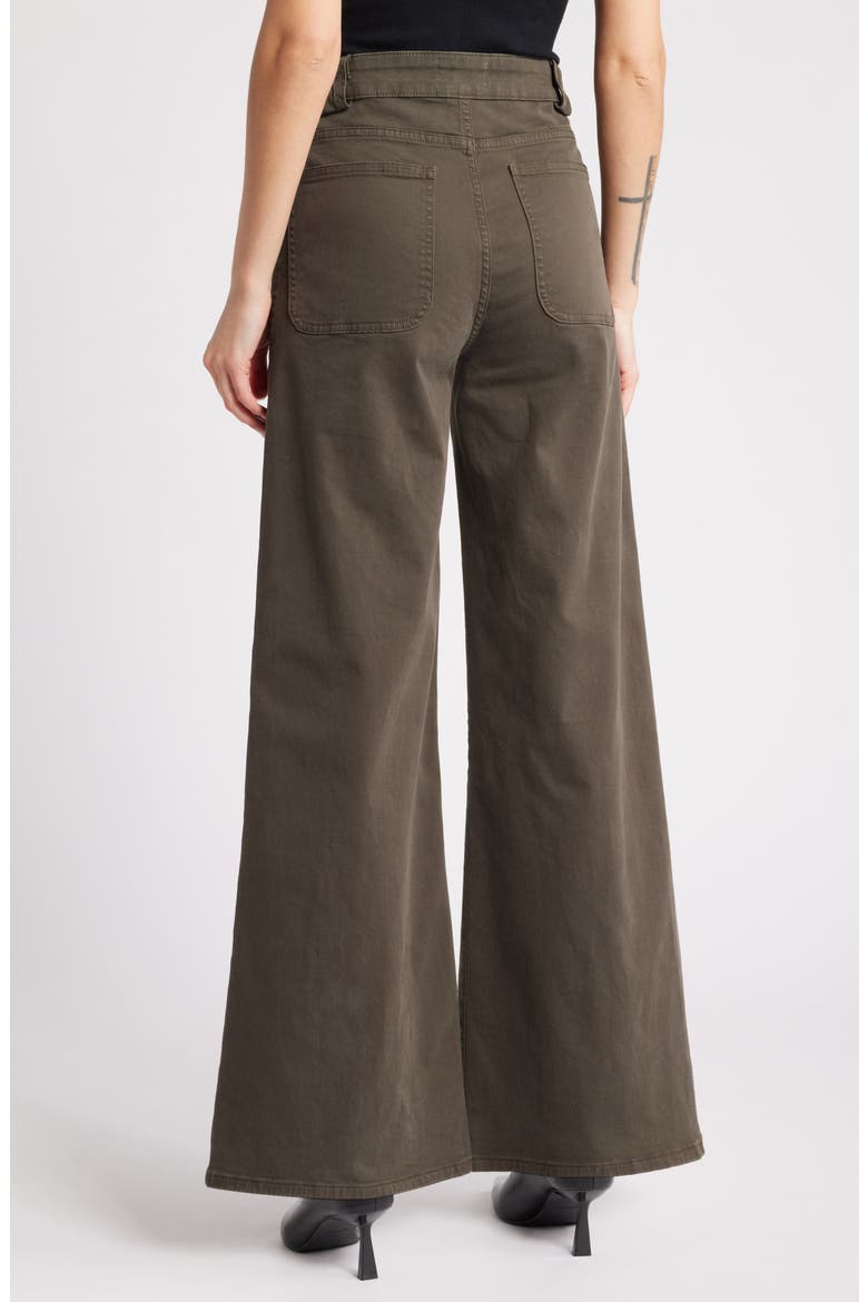 Modern Patch Pocket Wide Leg Pants, Alternate, color, RICH MILITARY