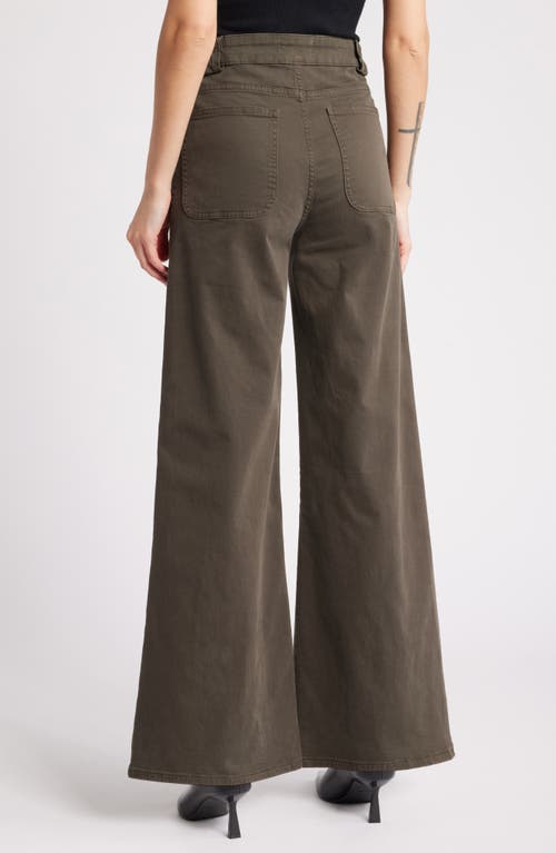 Frame Modern Patch Pocket Wide Leg Pants In Rich Military