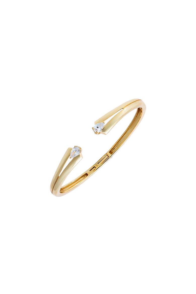 CZ Tip Open Bangle Bracelet, Alternate, color, Gold