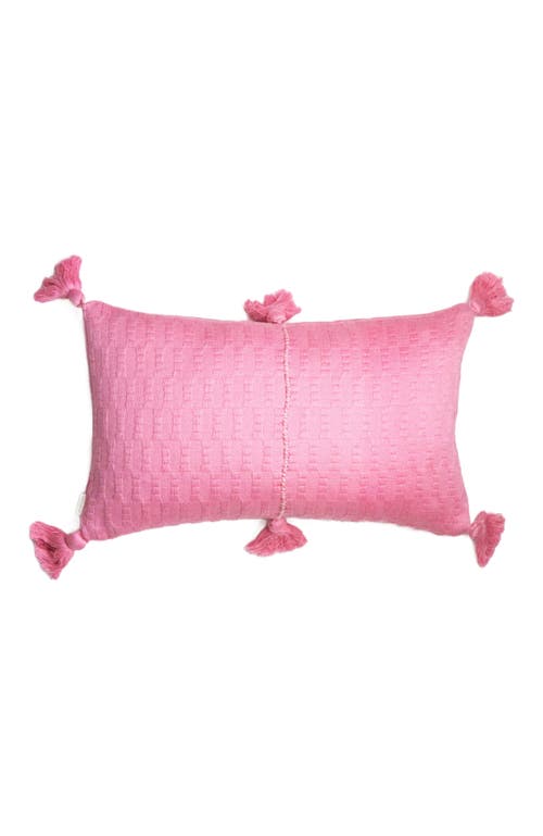 Archive New York Antigua Classic Solid Handwoven Cotton Throw Pillow in Bubblegum Pink  product