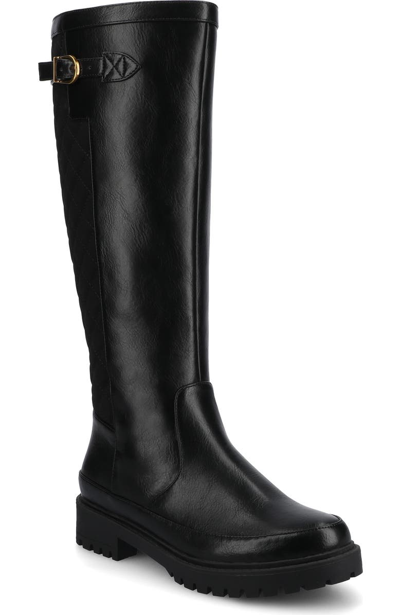 Journee Collection Zemmie Knee High Boot, Main, color, Black