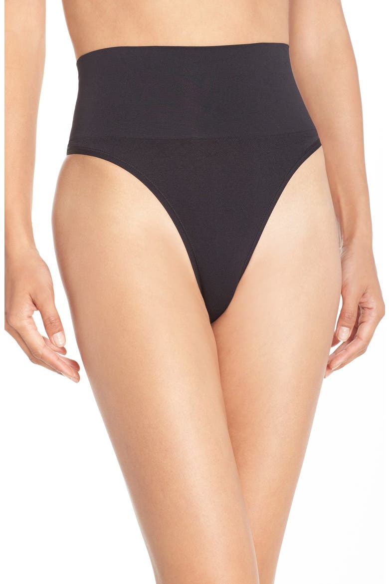 'Jasmine' Shaping Thong, Main, color, BLACK