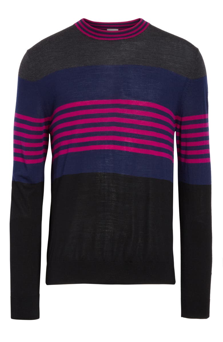 Paul Smith Stripe Merino Wool Crewneck Sweater, Alternate, color,